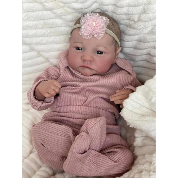 🆕 Reborn Baby Doll Pink Crafted Silicone Vinyl Full Body Anatomically Correct - Picture 1 of 6